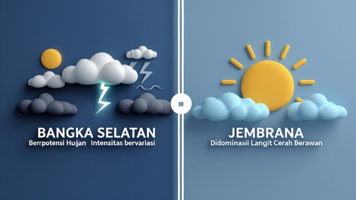 Cuaca Bangka Selatan dan Jembrana Hari Ini, Masyarakat Diminta Waspada Perubahan Iklim